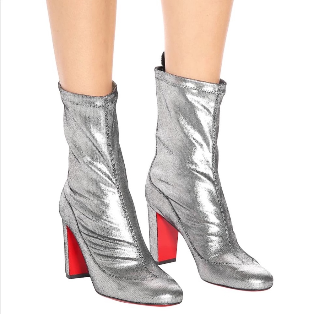 Christian Louboutin Gena 85 Metallic Leather Boots